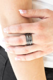 Rise and Shine - Black Ring - Paparazzi Accessories Ring Bedazzle Me Pretty Mobile Fashion Boutique