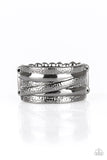 Rise and Shine - Black Ring - Paparazzi Accessories Ring Bedazzle Me Pretty Mobile Fashion Boutique