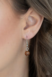 Ritzy Refinement - Brown Necklace - Paparazzi Accessories Necklace Bedazzle Me Pretty Mobile Fashion Boutique