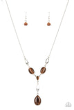Ritzy Refinement - Brown Necklace - Paparazzi Accessories Necklace Bedazzle Me Pretty Mobile Fashion Boutique