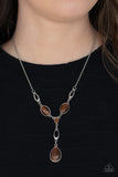 Ritzy Refinement - Brown Necklace - Paparazzi Accessories Necklace Bedazzle Me Pretty Mobile Fashion Boutique