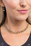 Ritzy Rhinestones - Brown Necklace - Paparazzi Accessories Necklace Bedazzle Me Pretty Mobile Fashion Boutique