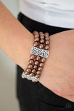 Ritzy Ritz - Brown Bracelet - Paparazzi Accessories Bracelet Bedazzle Me Pretty Mobile Fashion Boutique