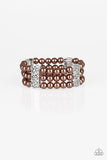 Ritzy Ritz - Brown Bracelet - Paparazzi Accessories Bracelet Bedazzle Me Pretty Mobile Fashion Boutique