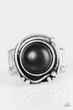 River Roamer - Black Ring - Paparazzi Accessories Ring Bedazzle Me Pretty Mobile Fashion Boutique
