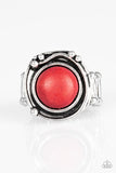 River Roamer - Red Ring - Paparazzi Accessories Ring Bedazzle Me Pretty Mobile Fashion Boutique