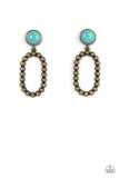 Riverbed Refuge - Brass Post Earrings - Paparazzi Accessories Post Earrings Bedazzle Me Pretty Mobile Fashion Boutique