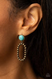 Riverbed Refuge - Brass Post Earrings - Paparazzi Accessories Post Earrings Bedazzle Me Pretty Mobile Fashion Boutique