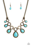 Riverside Relic - Brass Necklace - Paparazzi Accessories Necklace Bedazzle Me Pretty Mobile Fashion Boutique