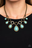 Riverside Relic - Brass Necklace - Paparazzi Accessories Necklace Bedazzle Me Pretty Mobile Fashion Boutique