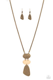 Riverside Respite - Brass Necklace - Paparazzi Accessories Necklace Bedazzle Me Pretty Mobile Fashion Boutique
