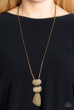 Riverside Respite - Brass Necklace - Paparazzi Accessories Necklace Bedazzle Me Pretty Mobile Fashion Boutique