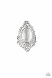 Riviera Royalty - White Ring - Paparazzi Accessories Ring Bedazzle Me Pretty Mobile Fashion Boutique