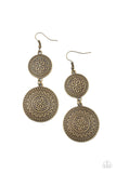 Road Trip Paradise - Brass Earrings - Paparazzi Accessories Earrings Bedazzle Me Pretty Mobile Fashion Boutique