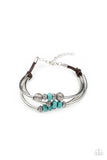 Road Trip Rebel  - Blue Bracelet - Paparazzi Accessories Bracelet Bedazzle Me Pretty Mobile Fashion Boutique