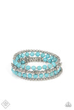 Road Trip Remix - Blue Bracelet - Paparazzi Accessories Bracelet Bedazzle Me Pretty Mobile Fashion Boutique