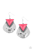 Road Trip Treasure - Pink Earrings - Paparazzi Accessories Earrings Bedazzle Me Pretty Mobile Fashion Boutique