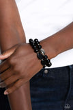 Roadhouse Renegade - Black Bracelet - Paparazzi Accessories Bracelet Bedazzle Me Pretty Mobile Fashion Boutique