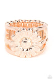 Roadside Daisies - Rose Gold Ring - Paparazzi Accessories Ring Bedazzle Me Pretty Mobile Fashion Boutique