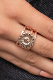 Roadside Daisies - Rose Gold Ring - Paparazzi Accessories Ring Bedazzle Me Pretty Mobile Fashion Boutique