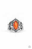 Roamin Rogue - Orange Ring - Paparazzi Accessories Ring Bedazzle Me Pretty Mobile Fashion Boutique
