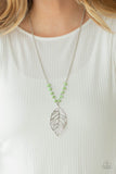 Roaming The Riverwalk - Green Necklace - Paparazzi Accessories Necklace Bedazzle Me Pretty Mobile Fashion Boutique