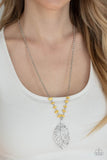 Roaming The Riverwalk - Yellow Necklace - Paparazzi Accessories Necklace Bedazzle Me Pretty Mobile Fashion Boutique