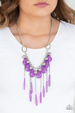 Roaring Riviera - Purple Necklace - Paparazzi Accessories Necklace Bedazzle Me Pretty Mobile Fashion Boutique