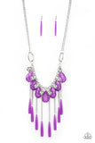 Roaring Riviera - Purple Necklace - Paparazzi Accessories Necklace Bedazzle Me Pretty Mobile Fashion Boutique