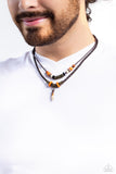 Robust Rhythm - Brass Necklace - Paparazzi Accessories Necklace Bedazzle Me Pretty Mobile Fashion Boutique