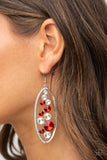 Rock Candy Bubbly - Red Earrings - Paparazzi Accessories Earrings Bedazzle Me Pretty Mobile Fashion Boutique