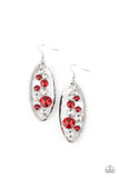 Rock Candy Bubbly - Red Earrings - Paparazzi Accessories Earrings Bedazzle Me Pretty Mobile Fashion Boutique
