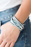 Rock Star Attitude - Blue Bracelet - Paparazzi Accessories Bracelet Bedazzle Me Pretty Mobile Fashion Boutique