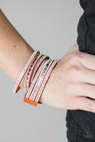 Rock Star Attitude - Orange Bracelet - Paparazzi Accessories Bracelet Bedazzle Me Pretty Mobile Fashion Boutique