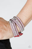 Rock Star Attitude - Red Bracelet - Paparazzi Accessories Bracelet Bedazzle Me Pretty Mobile Fashion Boutique