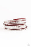 Rock Star Attitude - Red Bracelet - Paparazzi Accessories Bracelet Bedazzle Me Pretty Mobile Fashion Boutique