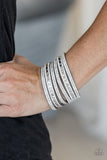 Rock Star Attitude - Silver Bracelet - Paparazzi Accessories Bracelet Bedazzle Me Pretty Mobile Fashion Boutique