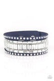 Rock Star Rocker - Blue Bracelet - Paparazzi Accessories Bracelet Bedazzle Me Pretty Mobile Fashion Boutique