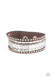 Rock Star Rocker - Brown Bracelet - Paparazzi Accessories Bracelet Bedazzle Me Pretty Mobile Fashion Boutique