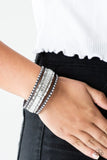 Rock Star Rocker - Silver Bracelet - Paparazzi Accessories Bracelet Bedazzle Me Pretty Mobile Fashion Boutique