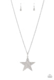 Rock Star Sparkle - White Necklace - Paparazzi Accessories Necklace Bedazzle Me Pretty Mobile Fashion Boutique