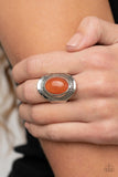 Rockable Refinement - Orange Ring - Paparazzi Accessories Ring Bedazzle Me Pretty Mobile Fashion Boutique