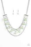 Rockefeller Romance - Green Necklace - Paparazzi Accessories Necklace Bedazzle Me Pretty Mobile Fashion Boutique