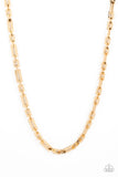 Rocket Zone - Gold Mens Necklace - Paparazzi Accessories Mens Necklace Bedazzle Me Pretty Mobile Fashion Boutique