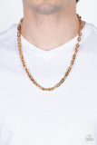 Rocket Zone - Gold Mens Necklace - Paparazzi Accessories Mens Necklace Bedazzle Me Pretty Mobile Fashion Boutique