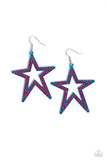 Rockstar Energy - Blue Earrings - Paparazzi Accessories Earrings Bedazzle Me Pretty Mobile Fashion Boutique