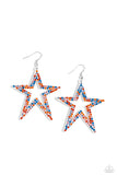 Rockstar Energy - White Earrings - Paparazzi Accessories Earrings Bedazzle Me Pretty Mobile Fashion Boutique