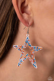 Rockstar Energy - White Earrings - Paparazzi Accessories Earrings Bedazzle Me Pretty Mobile Fashion Boutique