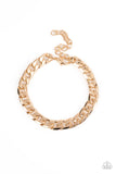 Rockstar Road - Gold Mens Bracelet - Paparazzi Accessories Mens Bracelet Bedazzle Me Pretty Mobile Fashion Boutique