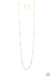 Rocky Razzle - White Necklace - Paparazzi Accessories Necklace Bedazzle Me Pretty Mobile Fashion Boutique
